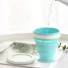 Drinkware mokken siliconen vouwen reizen buiten draagbare telescopische kom beker met deksel theefilter stro ketel cup