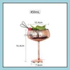 Wine Glasses Drinkware Kitchen Dining Bar Home Garden Stainless Steel Mouth Plate Style Champagne Cocktail Glass Creative Metal Restauran