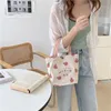 Japanese kawaii Shopper bags ins large capacity peach print women shoulder bag fashion letter Vintage female canvas bag