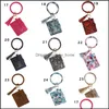 Sieraden accessoires baby kinderen zwangerschap luipaard print pu lederen kwast hanger armband dames sleutelhanger polsband dh