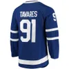 Chandails de hockey Auston Matthews 34 Marner 16 John Tavares 91 Nylander 88 Rielly 44 Campbell 36 Spezza 19 Bleu Blanc 2022 Classique Troisième Noir Taille S-XXXL Cousu Hommes