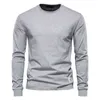 FGKKS Solid Color Cotton T Shirt Men Casual o-hals Långärmad herr Tshirts New Autumn Högkvalitativ färgglad t-shirt Male T220808