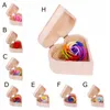 Säljer 2022 produkter Hjärtformad trälåda tvålblomma simulering färgglad ros liten stöddroppe