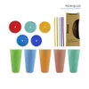 710ml/24oz mug large-capacity temperature-sensing straw color-changing cup beverage plastic water cup reusable
