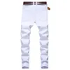 Ankomst Mäns Bomull Ripped Hole Jeans Casual Slim Skinny Vit Män Byxor Fashion Stretch Hip Hop Denim Byxor Man 220328