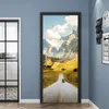 Självhäftande dörr tapeter PVC Hemdesign Decoration Beach Road Sticker Porte Landskap Poster Muralväggdekaler Deursticker 220716