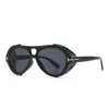 نظارة شمسية أزياء بارد نيوجمان الملاحون على غرار Steampunk Men Women 2022 Punk Side Shield Design Round Sun Glasses UV400Sunglasses