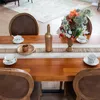 Cilected Cotton And Linen Splicing Tassel Table Runner For Wedding Banquet Farmhouse Decoration Beige Long cloth 220615