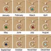 Ny stil Moon Star Birthstone Pendant Necklace Women Crystal Gold Color Clavicle Chain