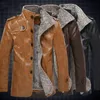 Männer Jacken M-8XL Winter Männer PU Leder Motorrad Warme Faux Jacke Jaqueta De Couro Masculina Pelzmantel DropMen's