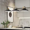 Pendellampor nordiska inomhus hängande lampa fixtur modern LED -belysning armatur kök matsal upphängning ljus imitation trä barpendan