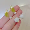 Dangle & Chandelier Fashion Orchid Long Earrings For Women Handmade Crafts Charm Flower Drop Earrings