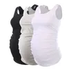 Pregnancy Maternity Tank Tops Womens Pregnant Sleeveless Side Ruched Casual Clothes Vest Tee Sleep Underwear 220419