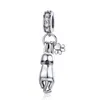 925 Sterling Silver Ciondola Charm bici Cuore Gatto Cartone animato Perline Pandora Charms Bracciale Accessori per gioielli fai da te