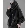 Jesień Zima High Collar Hoodie Luźne Wygodne Odzież męska Harajuku Hiphop Streetwear Fleece Bluza Oversize Bluza 220325
