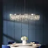 New Chrome Chandelier Lamp for Living Room Crystal Hanging Light Fixture Bedroom Round Dining LED Lamp Post Modern Indoor Lighting