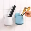 Hooks & Rails Bathroom Wall-mounted Toothbrush Rack Punch-free Wash Table Wall Comb Toothpaste Collection Barrel Box ShelfHooks