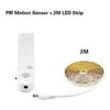 Fournitures de fête 1m 2m 3m Bande de lumière d'armoire sous la lampe de lit Lumières LED Détecteur de mouvement Corde Nuit pour Escaliers Couloir Placard Cuisine LK147