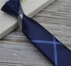 Lyxig designers Tie Fashion Silk Tyg Slips Klassisk Blå Slips Män Kontrollera Brev Neckwear Casual Handgjorda Necktull