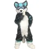 Halloween Long Fur Husky Fox Dog Mascot Costume Cartoon Anime tema personaggio Adulti Taglia Natale Outdoor Outfit Suit