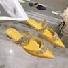 Designer slippers dames kleding schoenen hoge hakken dames Londen kristallen band pompen mode dame patent suède hiel sandalen klassieke dames bruiloft feest sandaal met doos