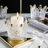 Candle Holders Nordic Romantic Candlelight Western Food Props Home Indoor Living Room Desktop Creative Crown Glass Candlestick OrnamentCandl