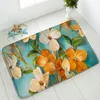 Tapis De Bain Style Chinois Lotus Salle De Bains Tapis Antidérapant Bambou Feuilles Vertes Fleur Plantes Poisson Rouge Chambre Cuisine Paillasson Tapis Absorbant