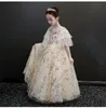 Estoque 2-14 Anos Lace Tulle Flor Menina Vestidos Arcos Primeira Primeira Comunhão Santo Vestido Princesa Bola Vestido De Casamento Vestido De Party