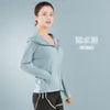 Yoga Hooded Coat Women's Breathable Slim Floral Yarn Moisture Absorption Sweat Wicking Non Pilling Elastic Long Sleeve Fitness Top