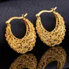 Hot Item 18K Real Gold Plated Hollow Flowers Hoop Earrings Basketball Wives Earrings Fashion Jewelry for Women Wholesale