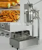 3 i 1 5L Manuell spansk Churro Machine + Arbetsstativ + 110V 220V Electric 12L Deep Fryer