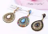 Vente chaude Bohème Perles Eardrop Bijoux De Mode Style Européen Américain Cristal Strass Dangle Lustres Teardrop Boucles D'oreilles Pas Cher 6col