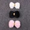 Nowy Baby Rabbit Fur Bow Bow For Infant Girl Hair
