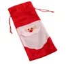 Best selling Red Santa Father Christmas Wine Bag style pocket plush Xmas candy wine gift Claus Bottle Bags Gifts decoration ornaments