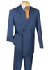 Mode classique revers bleu double boutonnage 6 boucle hommes smoking robe de soirée et costumes d'affaires pour hommes 2 (veste + pantalon) personnalisé