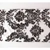 100PCS Wholesale Price 35cm*280cm White & Black Flocking Taffeta Table Runners With Free Shipping For Table Decoration Use