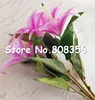 En Bunch Real Touch Lily Artificial Simulation Lilies Pu Lily Flower 5 Heads / Bunch For Wedding Christmas Home Floral Dekoration