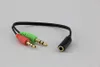 New Hot Sale 3.5mm Female to 2 Male Jack Plug Headphone Mic Audio Y Splitter Cable Stereo Audio Cable Free Shipping 100pcs/lot