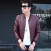 Wholesale- 2017 New Men Leather Jacket Fur Stand Collar Motorcycle Jaqueta Masculinas Jacket Mens fashion Casual jackets Leather coat Tops1