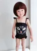 Kindkatzebadeanzug-nette Mädchenbadeanzüge scherzt schwarzen Badeanzug-Kleidungs-Kinderbadebekleidung Sommer einteiliger Badeanzug auf Lager gedruckt