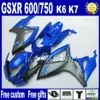 ABS Kit de justo completo para GSX-R 600 750 2006 2007 Suzuki GSXR600 GSXR750 06 07 K6 Brown Fosco Fairings Preto Conjunto FS73