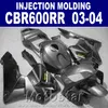 Injection Molding Personalize set for HONDA CBR 600RR fairing 2003 2004 dark gray cbr600rr 03 04 motobike fairings QMZD
