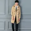Toptan-Aimenwant Marka Ceket Siper Erkek Yeni Tasarım Donatılmış Bej Uzun Siperler İNGILTERE Yüksek Kalite Özelleştirmek Boyut Mont Erkek Palto