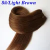 100% Ludzki Włosy Wefts Brazylijski Wiązki Włosów Proste Włosy Weave 100g 20inch 1 # / Jet Black No Plątanina Indyjskie rozszerzenia włosów