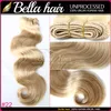 Brazylijski Human 14-24 cal 2 sztuk / partia Indian Malezyjski Peruwiański Weft Weave Ciała Fala Wave Extension 100g / P Darmowa Wysyłka Bella Hair