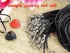 100 pcslot colliers en caoutchouc noir cordon pour pendentif chaînes bijoux bijoux à bricoler soi-même résultats composants MIC 5697158