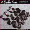 5 buntar obearbetade indiska jungfruliga hårväv naturliga svart färg vågiga kroppsvåg förlängningar bella hår