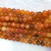 Perline di gioielli sciolti rotondi di corniola di calcedonio rosso arancione naturale del Brasile 612mm 155quot 054044281058