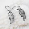 Dangle Angel Wings Symbol of Guidance med Clear CZ 100% 925 Sterling Silver Pärlor Passa Pandora Charms Armband Autentiska DIY Fashion Smycken