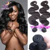 Brasilianska Virgin Hair Raw Bearbetad Brasilianska Peruanska Malaysiska Indiska 100% Mänskliga Virgin Hårvävning Kroppsvåg 6PCS Lot Hårförlängningar